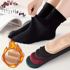 6-Pack Thermal Socks Set - Fleece-Lined Winter Boot Socks for Men & Women in 6 Neutral Colors (Color: Mixed Color 6 Pairs)